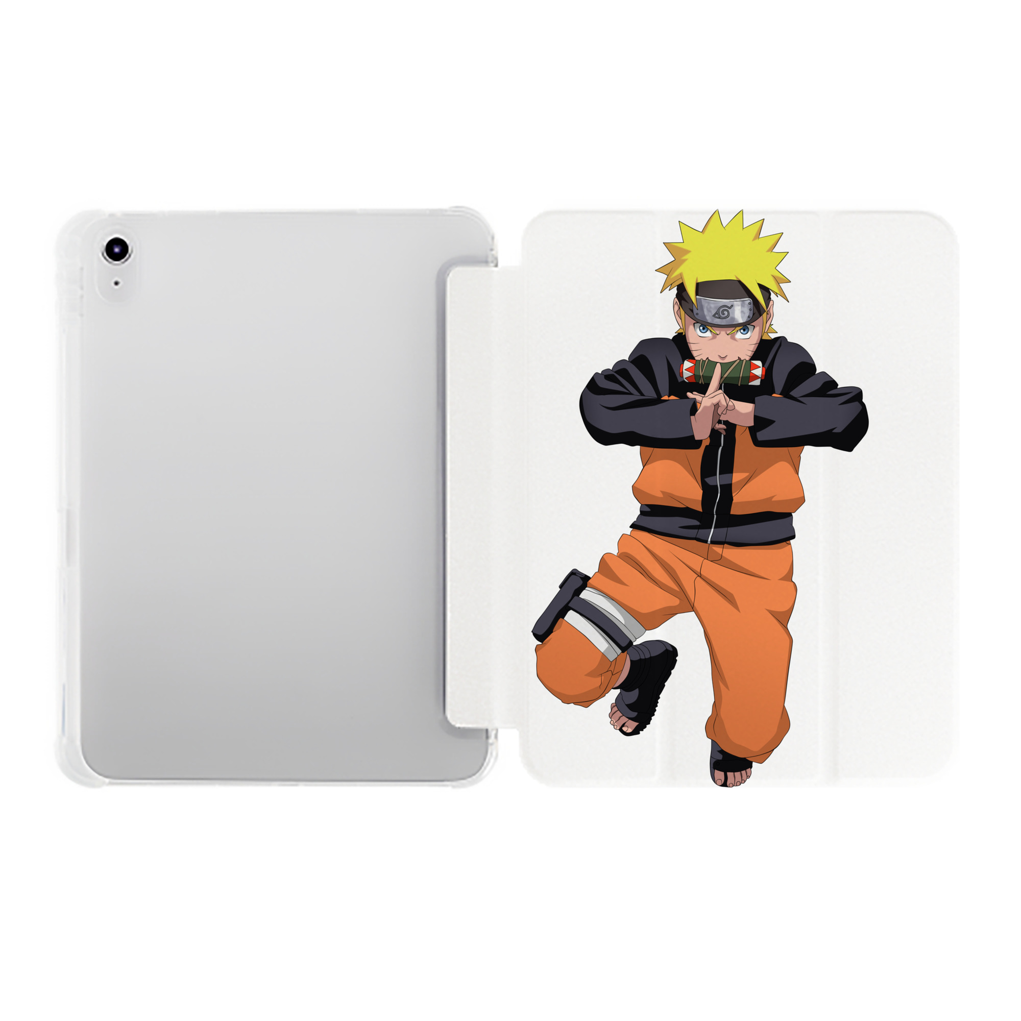 （画像用） NARUTO -ナルト- うずまき ナルト Uzumaki Naruto IPad ケース ペン収納付き 三つ折りスタンド PUレザー×シリコン 対応機種9.5/10.5/10.9インチ